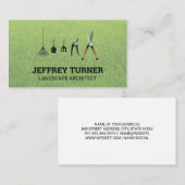 園芸用具 | 草の背景 名刺 (正面/裏面)