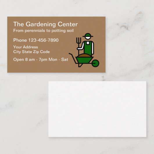 園芸用品センターおよび植物の子供部屋 名刺 (正面/裏面)