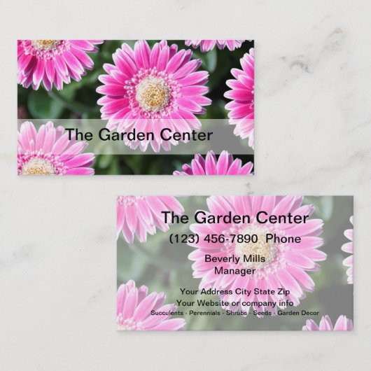 園芸用品センターの花のデザイン 名刺 (正面/裏面)