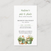 園芸用水彩ポットと植物 名刺 (裏面)