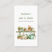 園芸用水彩ポットと植物 名刺 (正面)