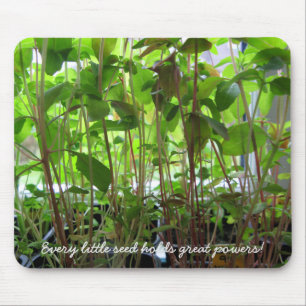 園芸種の実生植物の写真のカスタムの文字 マウスパッド