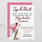 園芸絵を描40th誕生日招待状 招待状 (正面/裏面)