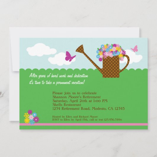 園芸退職のパーティの招待状 招待状 (正面)