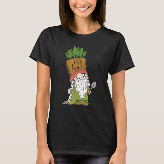 園芸鉢植えポット頭部格言庭園女性 Tシャツ (正面)