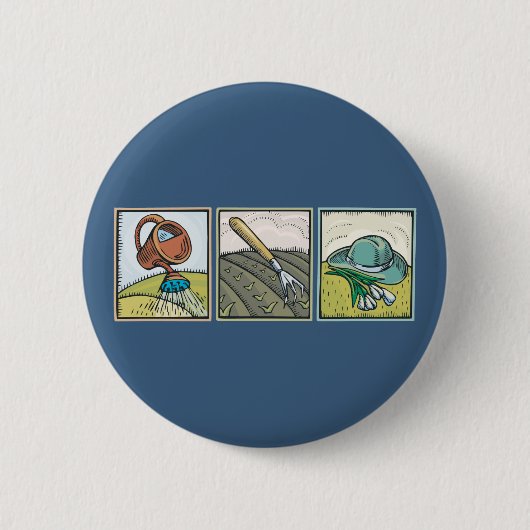 園芸 缶バッジ (正面)