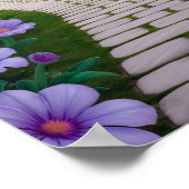 園路サイケデリック花ポスター ポスター (角)