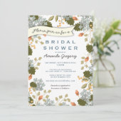 園遊会のブライダルシャワーの花柄の招待状 招待状 (スタンド正面)