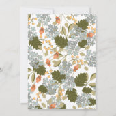 園遊会のブライダルシャワーの花柄の招待状 招待状 (裏面)