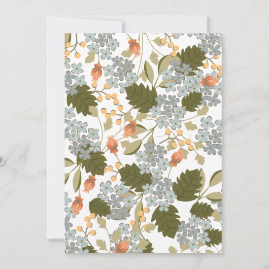 園遊会のブライダルシャワーの花柄の招待状 招待状 (裏面)