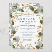 園遊会のブライダルシャワーの花柄の招待状 招待状 (正面/裏面)