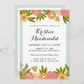 園開花モダンブライダルシャワー 招待状 (正面/裏面)