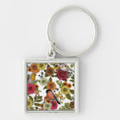 園鳥と花1 キーホルダー (正面)