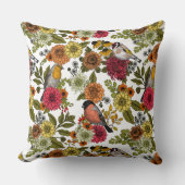園鳥と花1 クッション (正面)