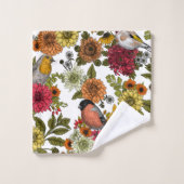 園鳥と花1 バスタオルセット (ウォッシュタオル)