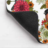 園鳥と花1 マウスパッド (コーナー)