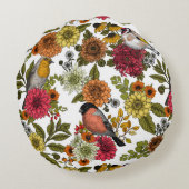 園鳥と花1 ラウンドクッション (裏面)