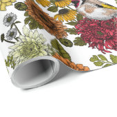 園鳥と花1 ラッピングペーパー (ロールコーナー)