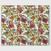 園鳥と花1 ラッピングペーパー (フラット)