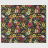 園鳥と花2 ラッピングペーパー (フラット)