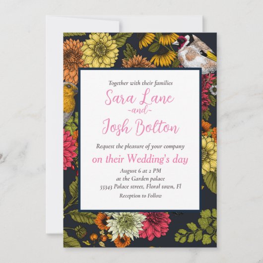 園鳥と花2 招待状 (正面)