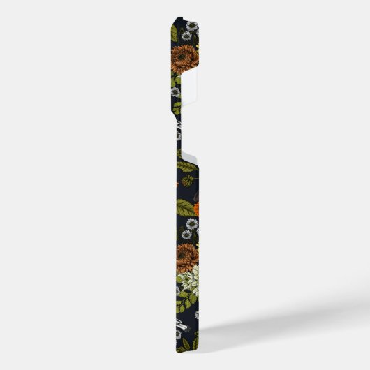 園鳥と花2 iPhoneケース (左側面)