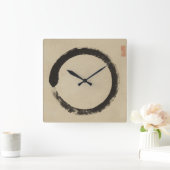 圓窓修風 スクエア壁時計 (ホーム)