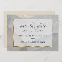 土っぽい水彩の飛沫が花崗岩の石に 招待状