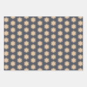 土っぽい茶色の対称ライン描画 ラッピングペーパーシート (正面3)