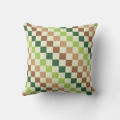 土っぽい虹色の斜めチェッカーボードパターン クッション (裏面)