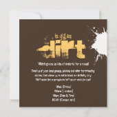 土として古い-ロースト及び土のパーティーの招待 招待状 (裏面)