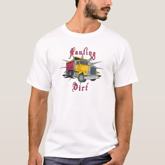土のダンプトラックを強く引くこと Tシャツ (正面)