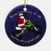 土のバイクのサンタのクリスマスのオーナメント セラミックオーナメント (裏面)