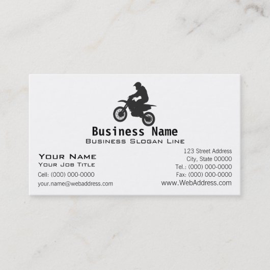 土のバイクのシルエットの名刺 名刺 (正面)