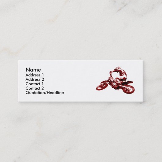 土のバイクのモトクロスのプロフィールカード スキニー名刺 (正面)