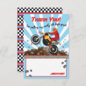 土のバイクのモトクロスの誕生日はノート感謝していしています サンキューカード (正面/裏面)
