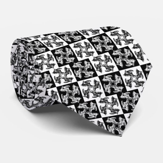 土のバイクのモトクロスB&Wのモザイクネクタイのタイ ネクタイ (ロール)