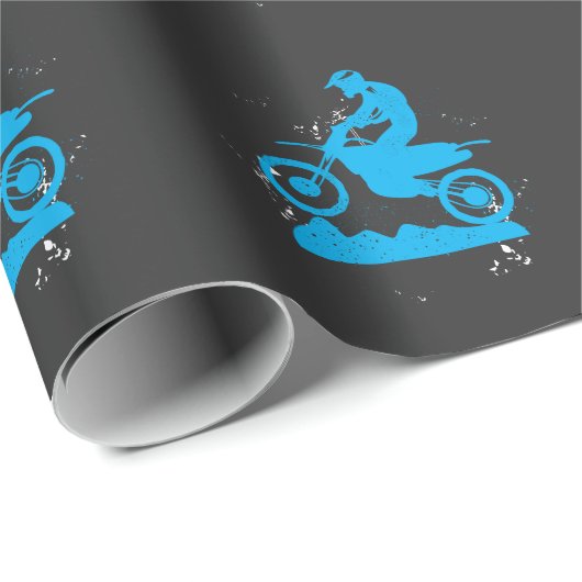 土のバイクのライダーのタイヤはオートバイを追跡します ラッピングペーパー (ロールコーナー)