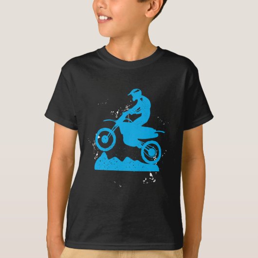 土のバイクのライダーのタイヤはオートバイを追跡します Tシャツ (正面)