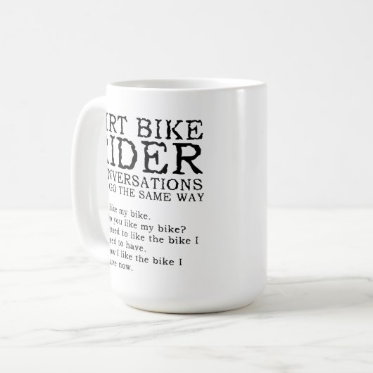 土のバイクの会話のおもしろいなモトクロスのマグ コーヒーマグカップ (正面左)