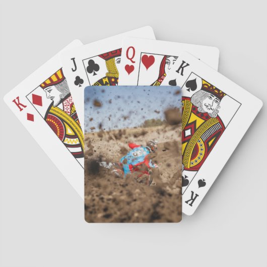 土のバイクもしくは自転車に乗る人の土 トランプ (裏面)