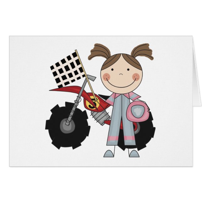 土のバイク-女の子のTシャツおよびギフト (正面横)