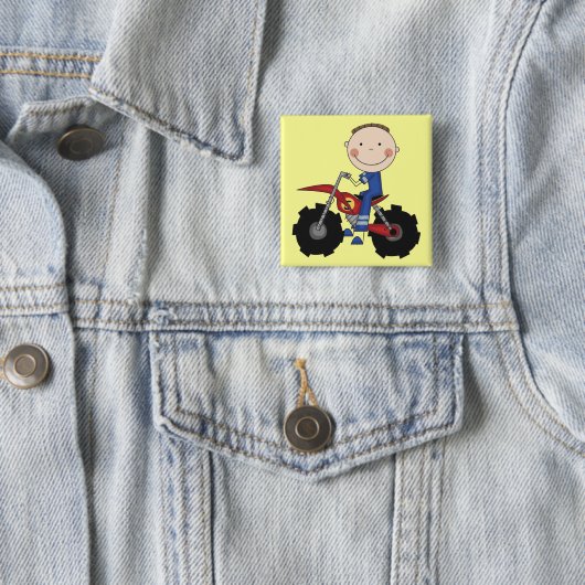 土のバイク-男の子のTシャツおよびギフト 缶バッジ (インサイチュ)