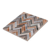 土の岩の色のヘリングボーン模様 タイル (側面)