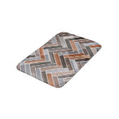 土の岩の色のヘリングボーン模様 バスマット (アングル)