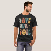 土の救動きにSadhguru Ourと参加救す Tシャツ (正面フル)