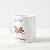 土を掘る犬 – 幸せな父の日。 コーヒーマグカップ (正面左)