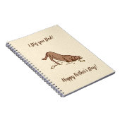 土を掘る犬 – 幸せな父の日。 ノートブック (右側)