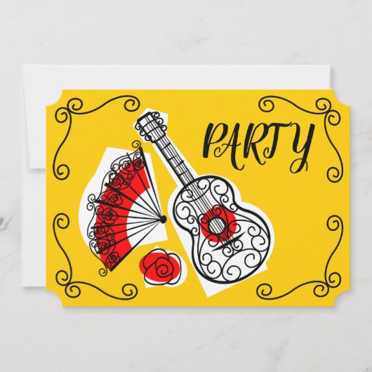 土スペインの産物の横パーティー 招待状 (正面)