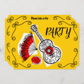 土スペインの産物の横パーティー 招待状 (正面/裏面)